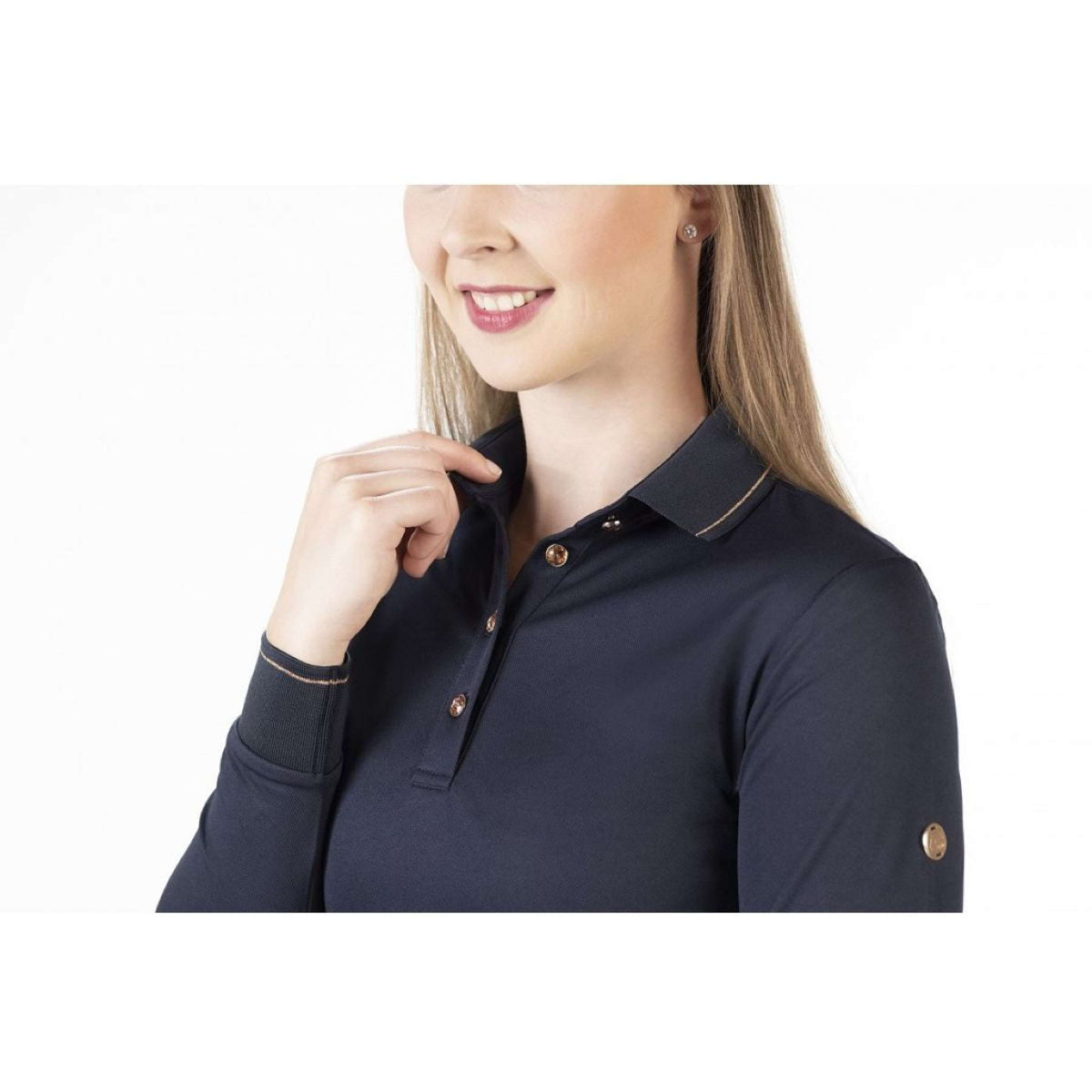 HKM Poloshirt Rosegold Glamour Dark Blue/Rosegold