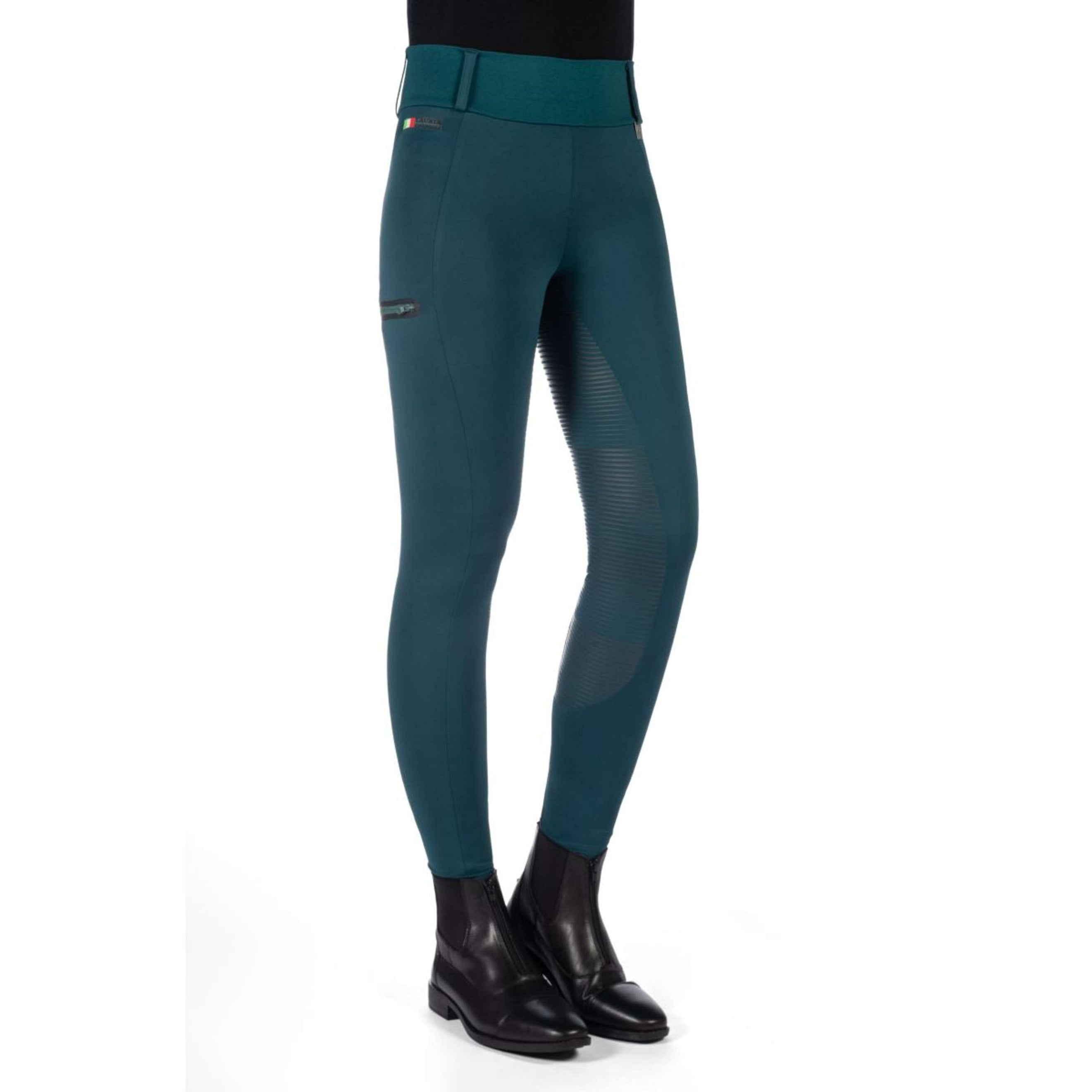 HKM Riding Legging Livigno Full Grip Dark Green