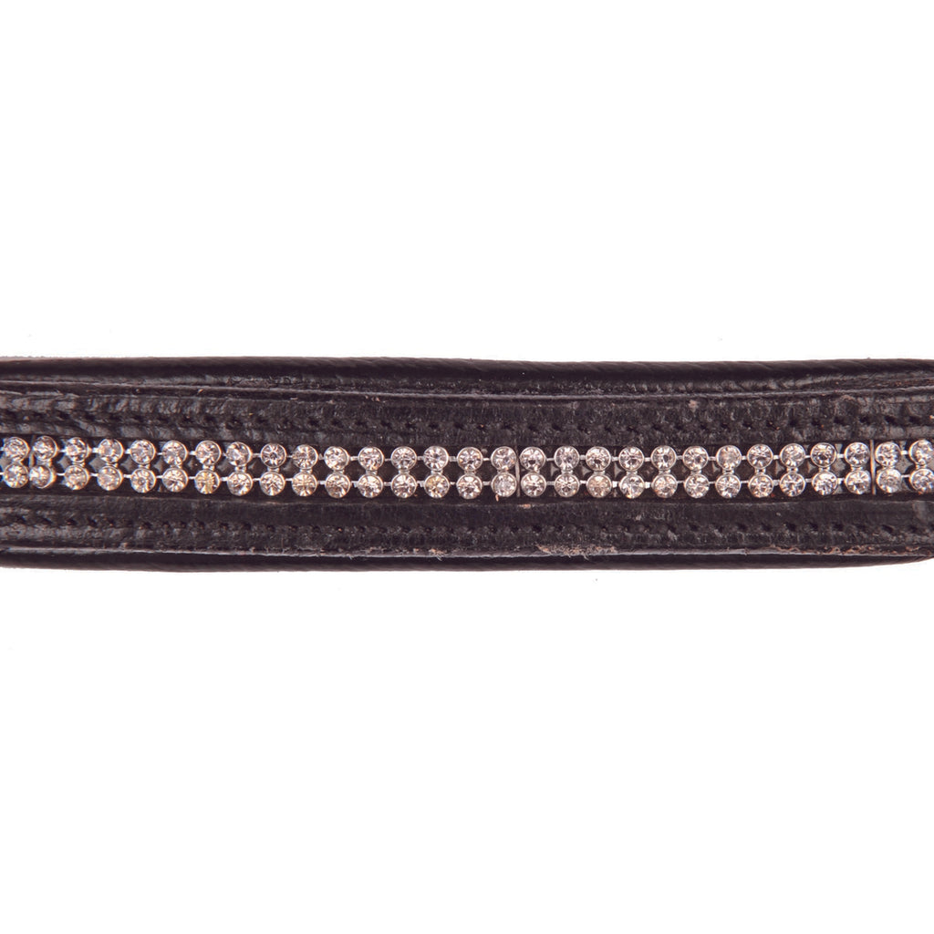 HKM Leather Headcollar Diamond Black