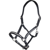 HKM Leather Headcollar Diamond Black