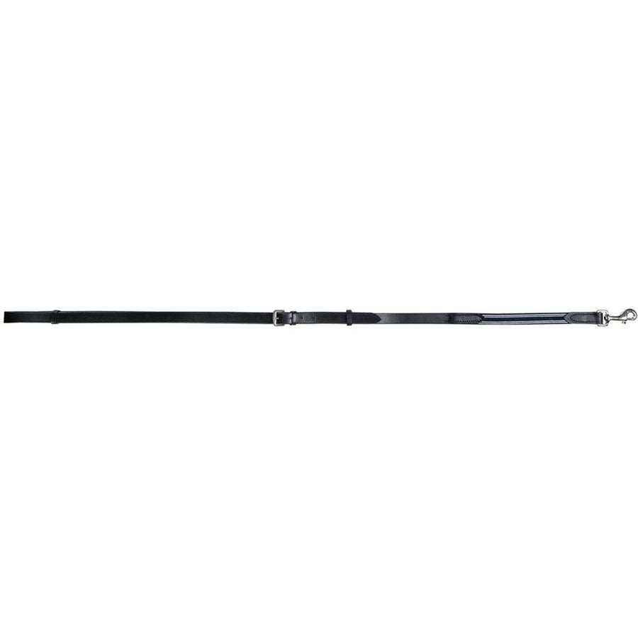 HKM Leather Side Reins Elasticated Insert Black