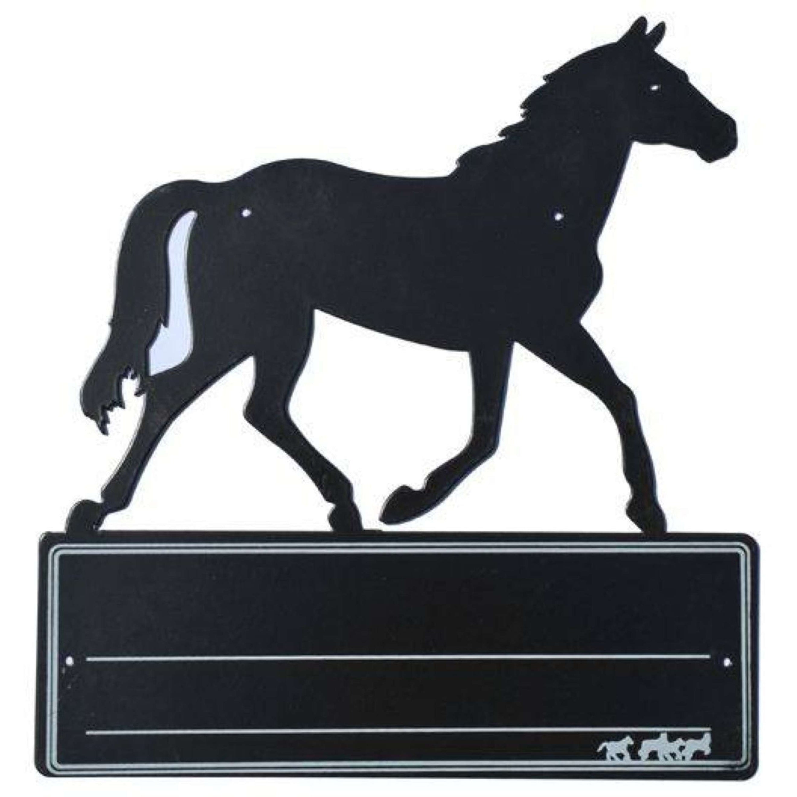 HKM Stable Name Plate Horse Black