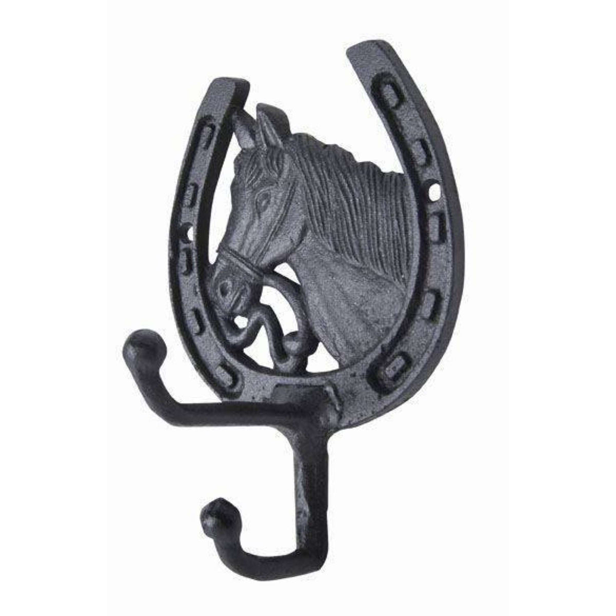 HKM Cast Iron Bridle Hook Horse Head