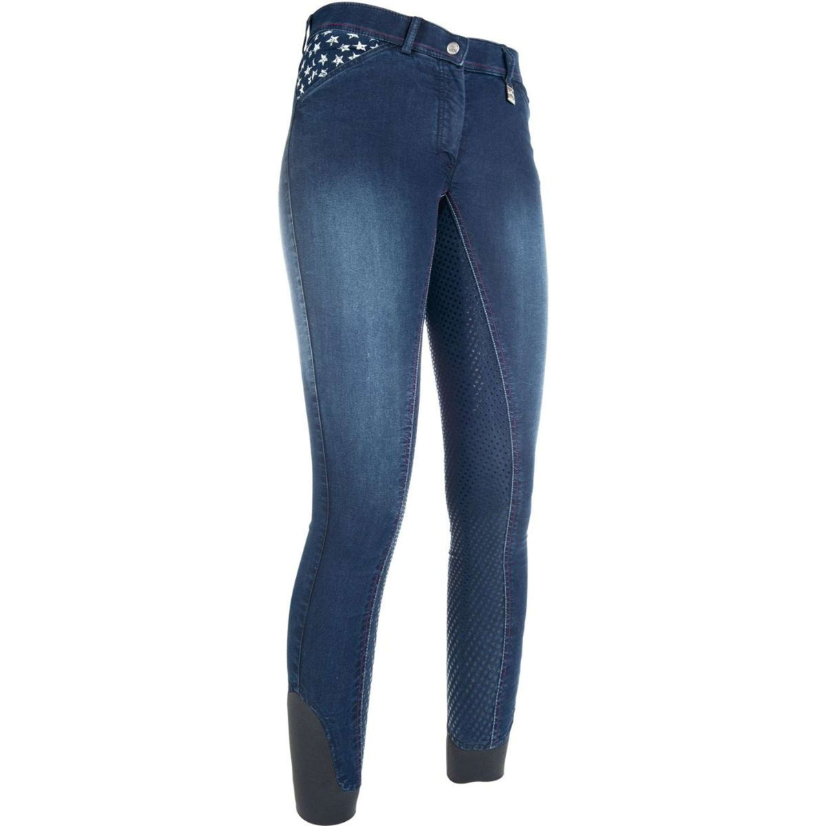 HKM Riding Breeches Stars & Stripes Denim Blue Jeans