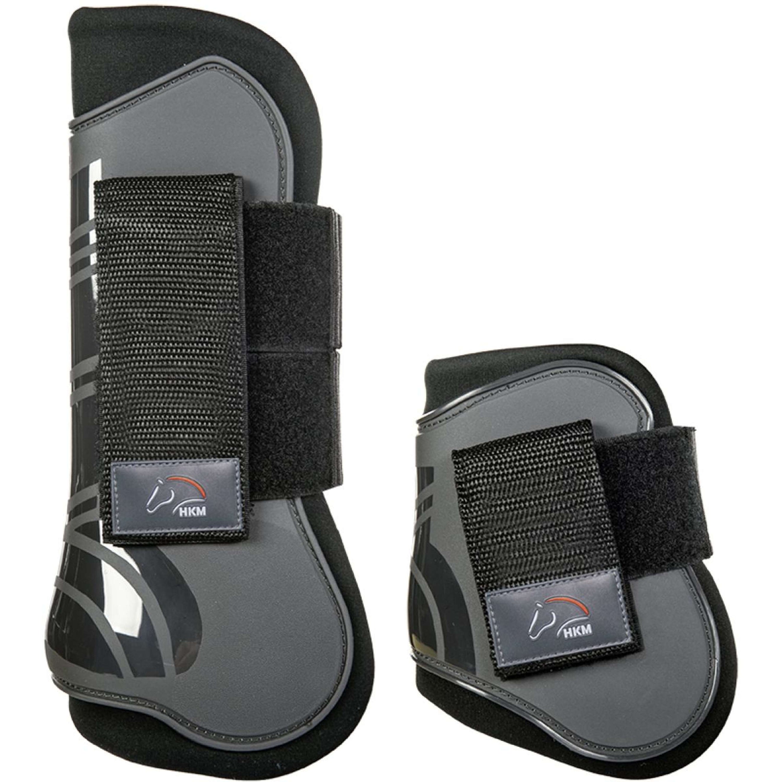 HKM Tendon Protectors & Fetlock Boots Grey/Black HKM Tendon Protectors & Fetlock Boots Grey/Black