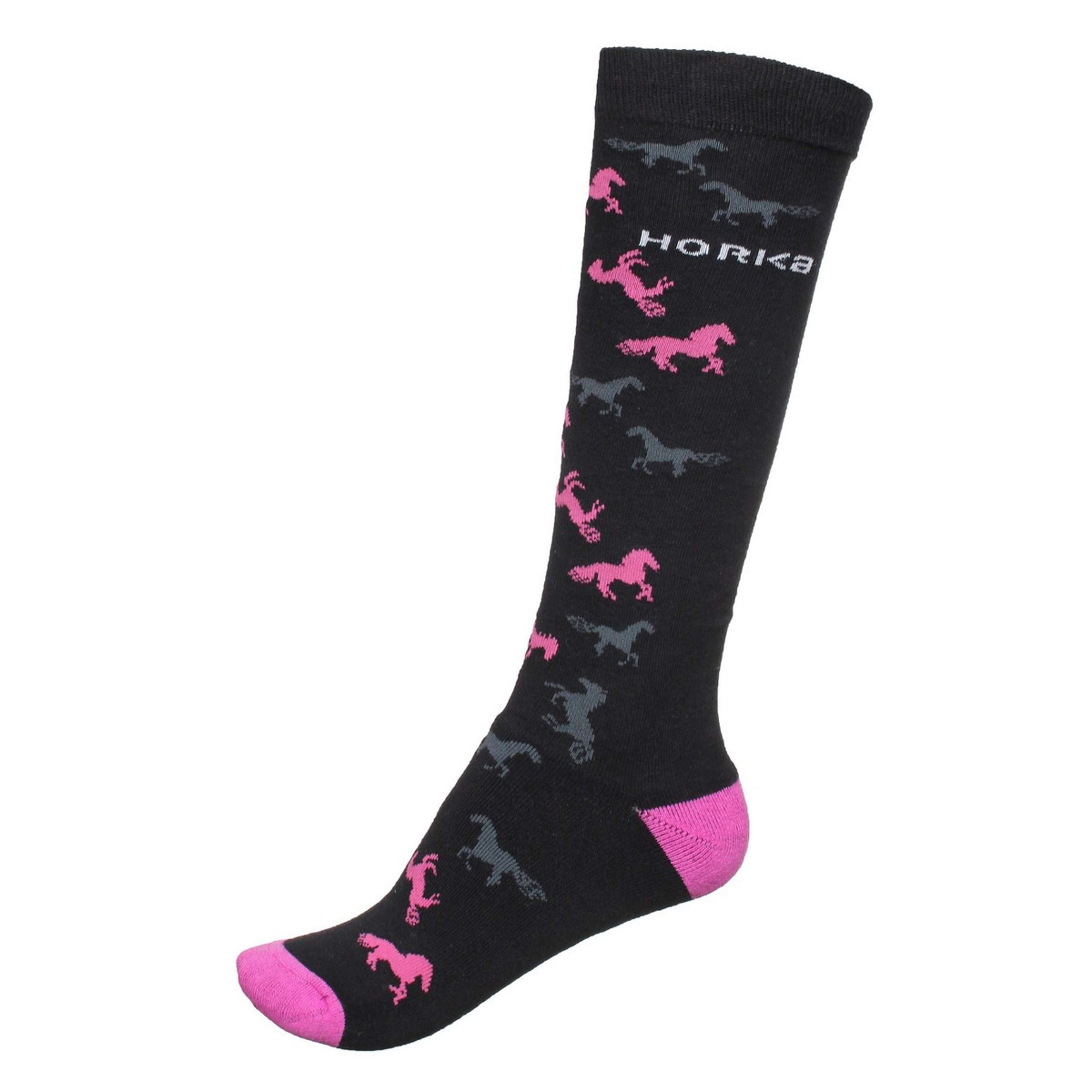 HORKA Socks Horses Black/Pink