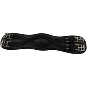 HORKA Dressage Girth Shaped Waffle Weave Black/Silver