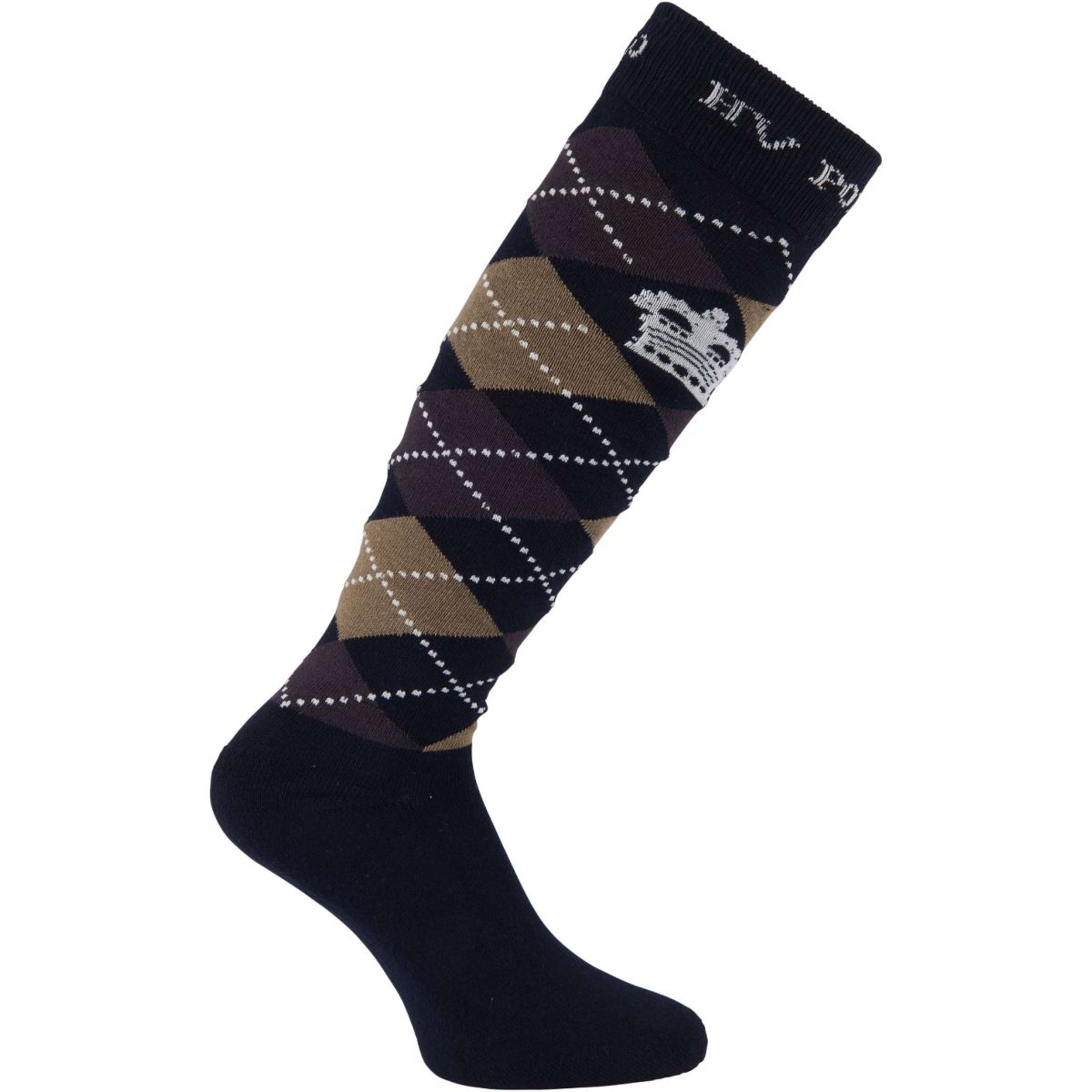 HV Polo Socks Argyle Navy/Coffee/Taupe