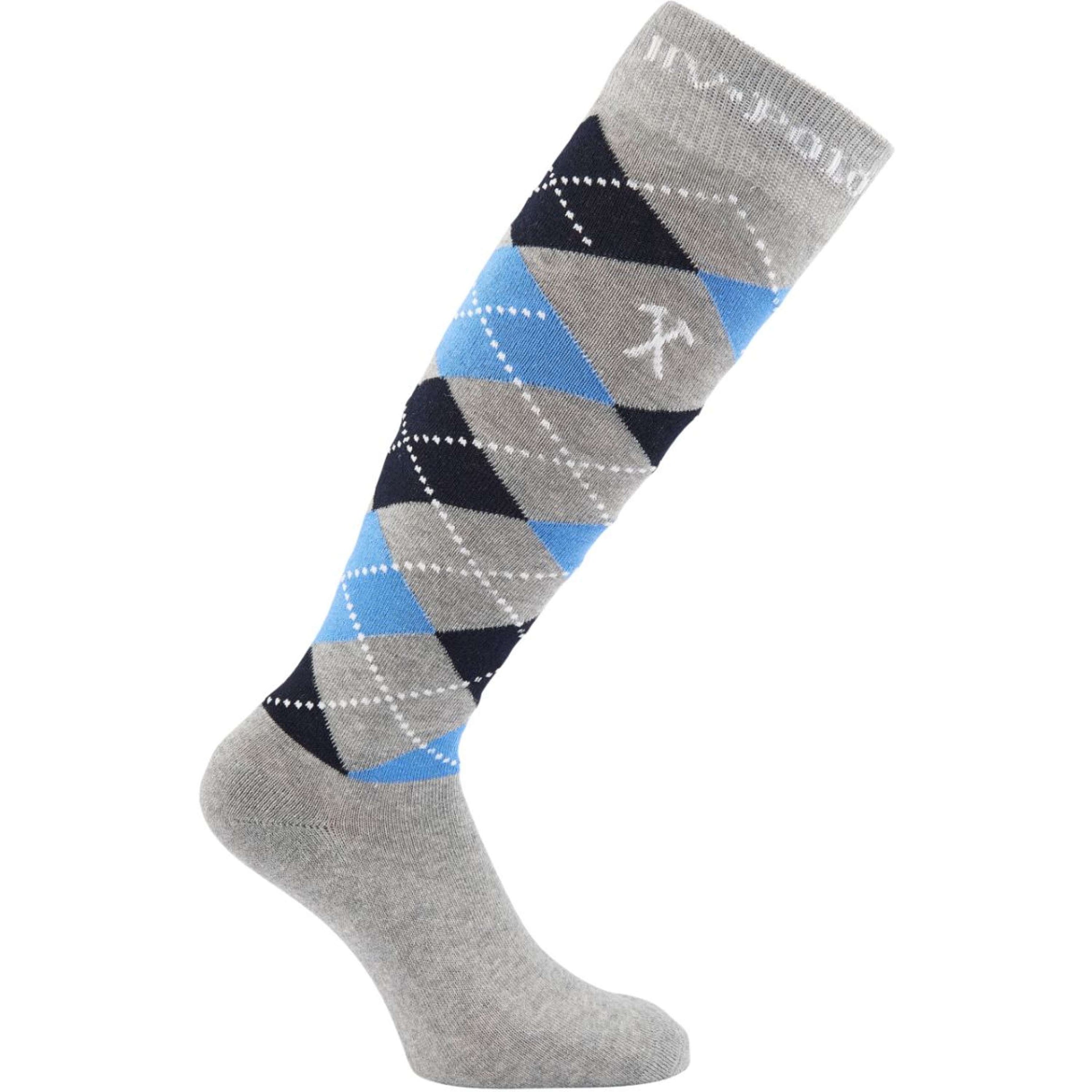 HV Polo Socks Argyle Grey Melange/White