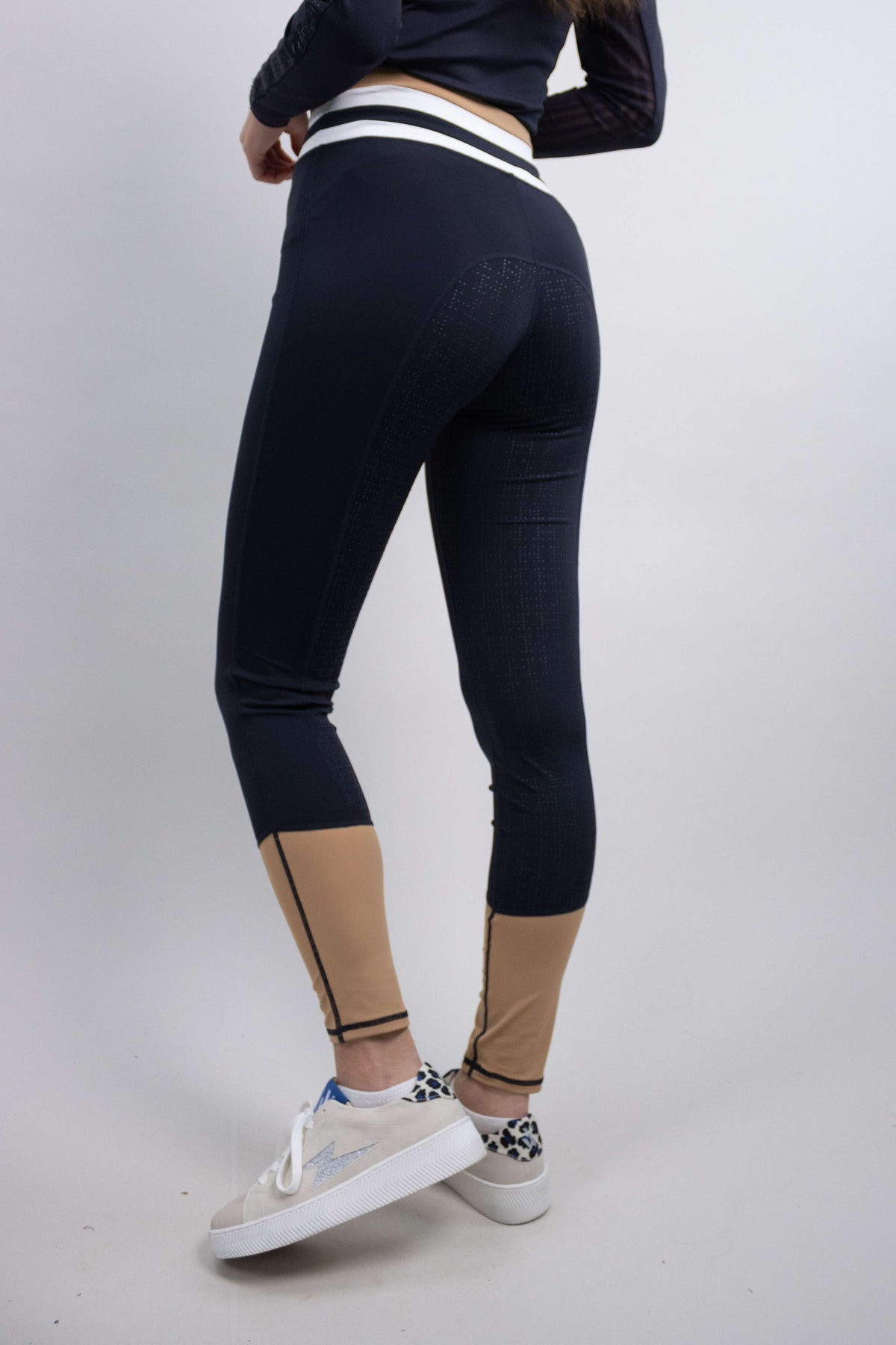 Harcour Riding Legging Brookie Full Grip Navy/Iced Coffee