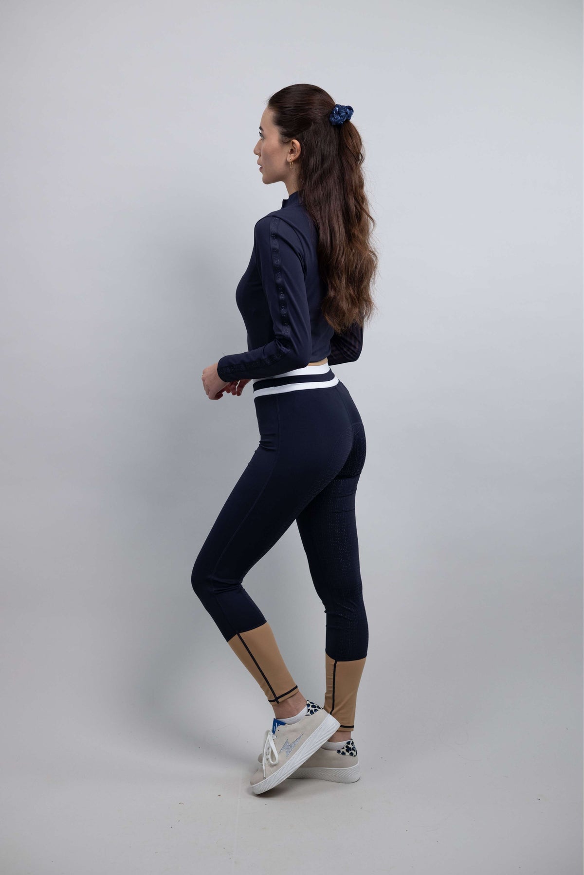 Harcour Riding Legging Brookie Full Grip Navy/Iced Coffee