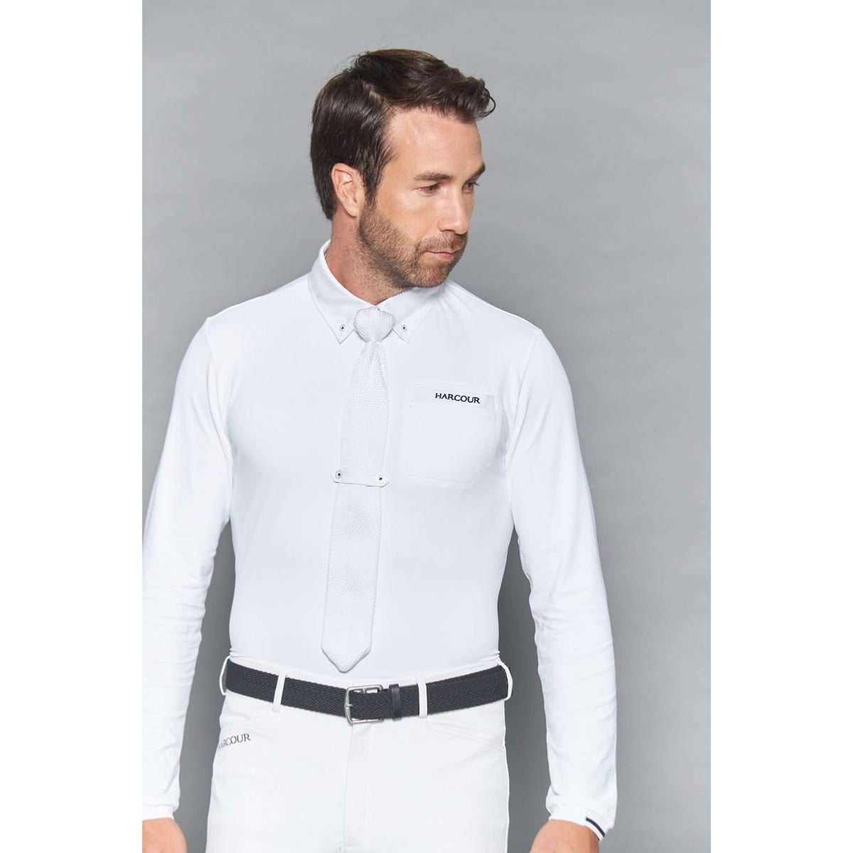 Harcour Poloshirt Piano Long Sleeves Men White