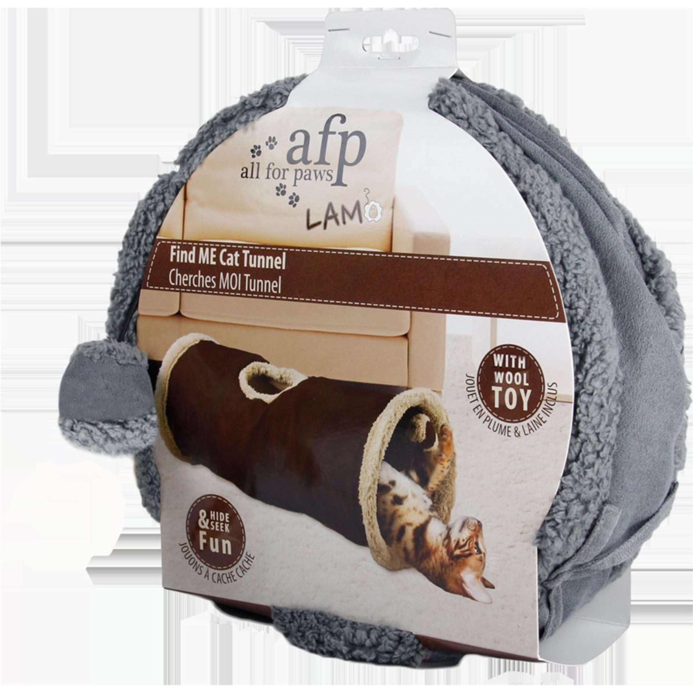 All For Paws Find Me Cat Tunnel Lambswool