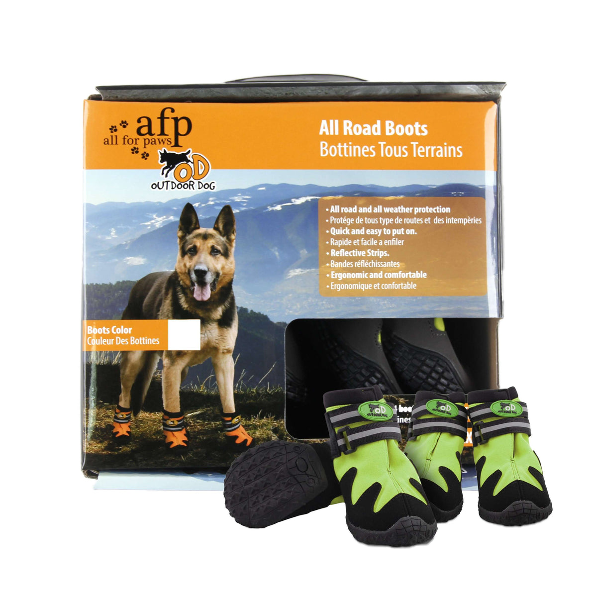 AFP Dogs Shoes All Road Green