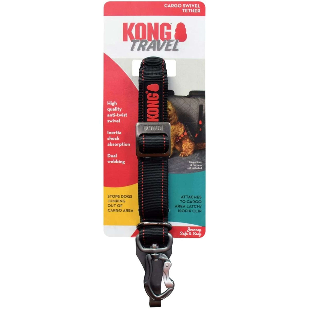 KONG Seat Belt Swivel Tether Black