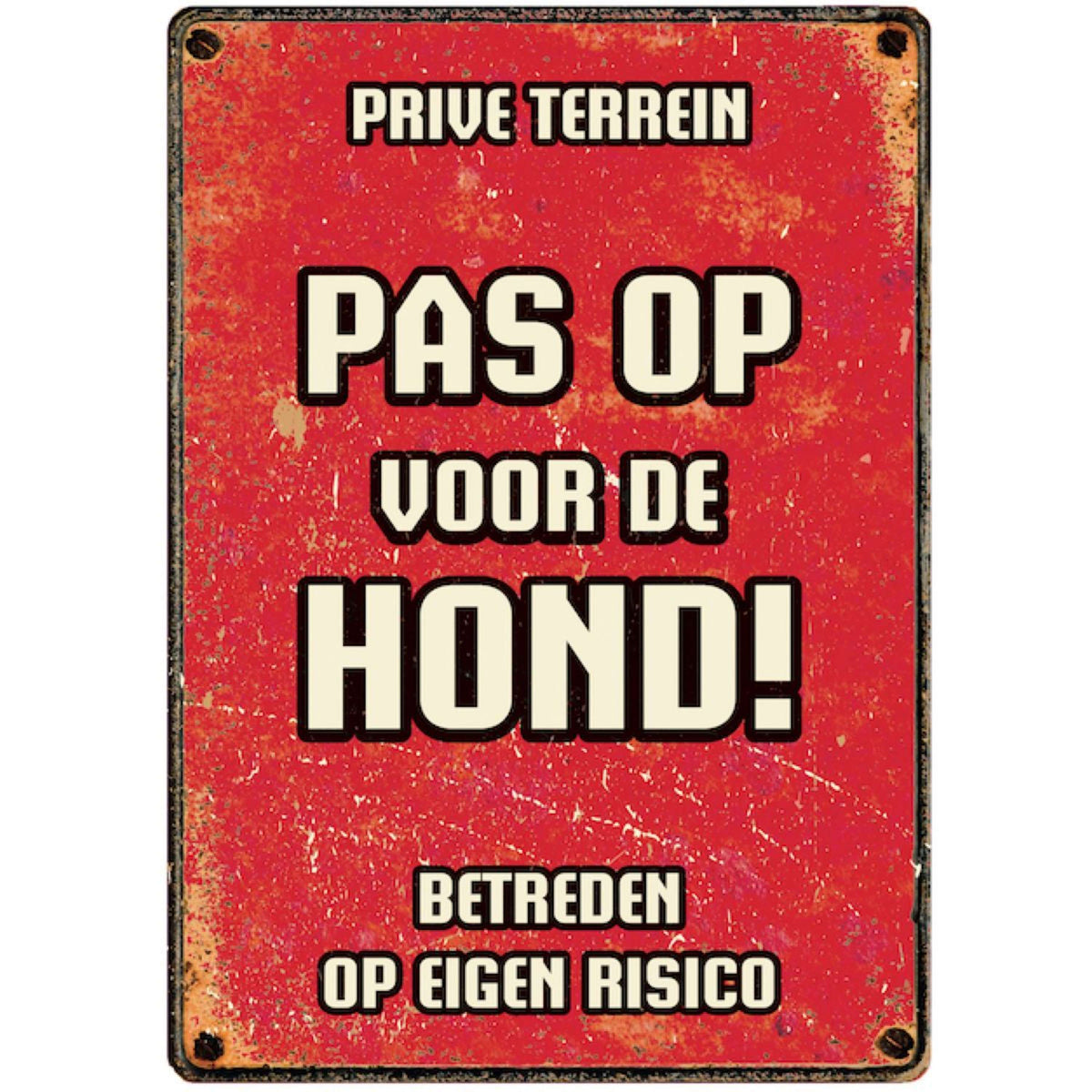 Red Horse Warning Sign Pas Op Hond