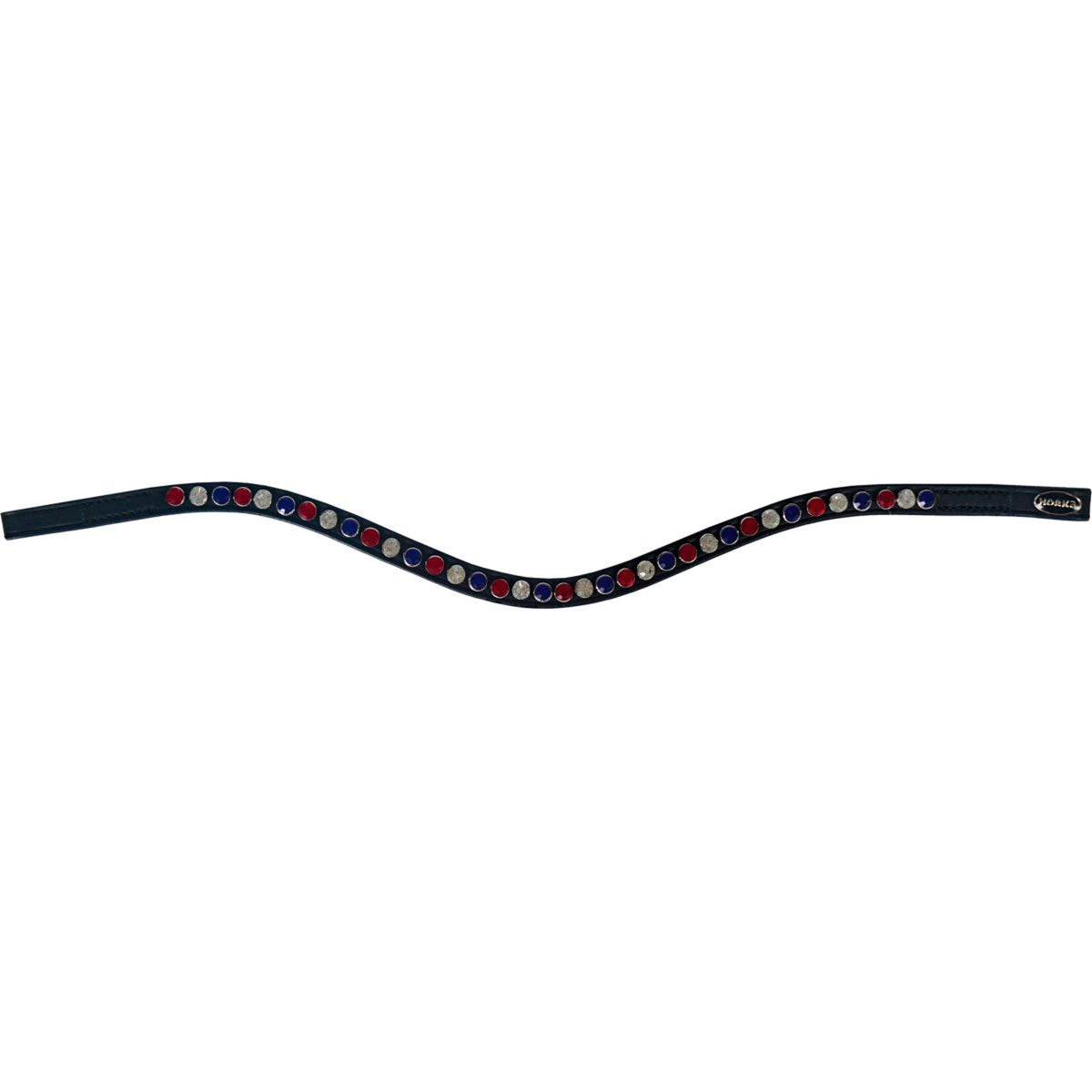 HORKA Browband Colori Black Leather Red/White/Blue