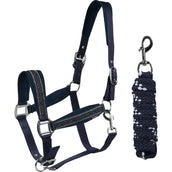 HORKA Head Collar Set Equestrian Pro Crystals & Pearls Blue