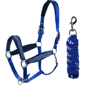 HORKA Head Collar Set Equestrian Pro Crystals & Pearls Royal Blue