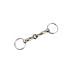 Red Horse Keychain Loose Ring Snaffle Bit Silver