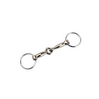 Red Horse Keychain Loose Ring Snaffle Bit Silver