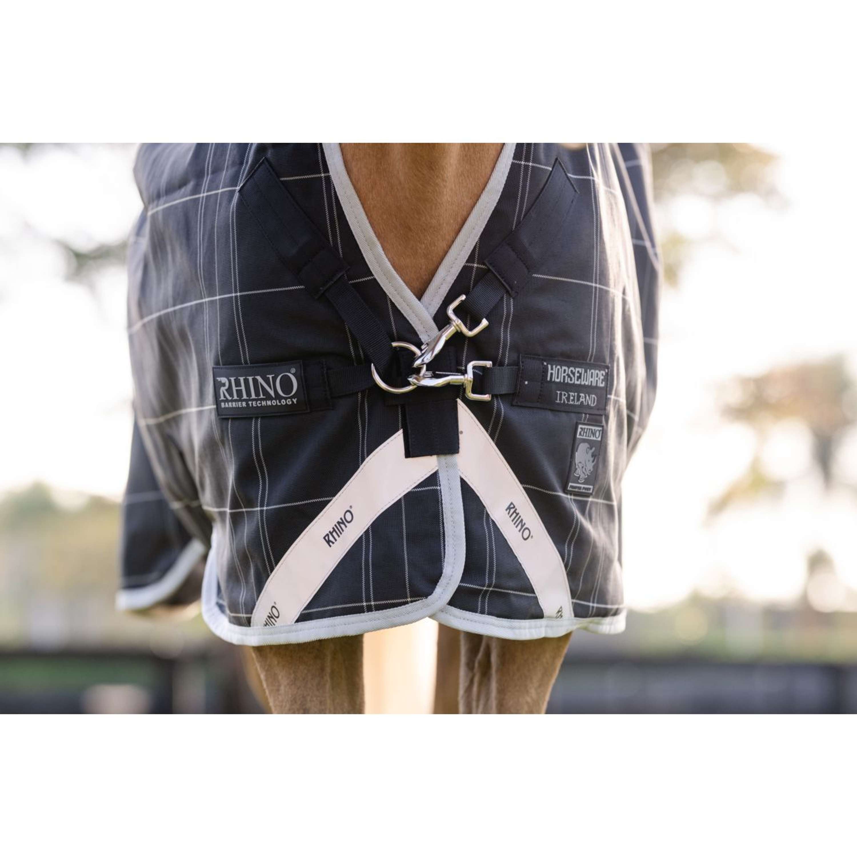 Rhino Wug Turnout Pony 100g Blk/Grey/White Chk/Gray
