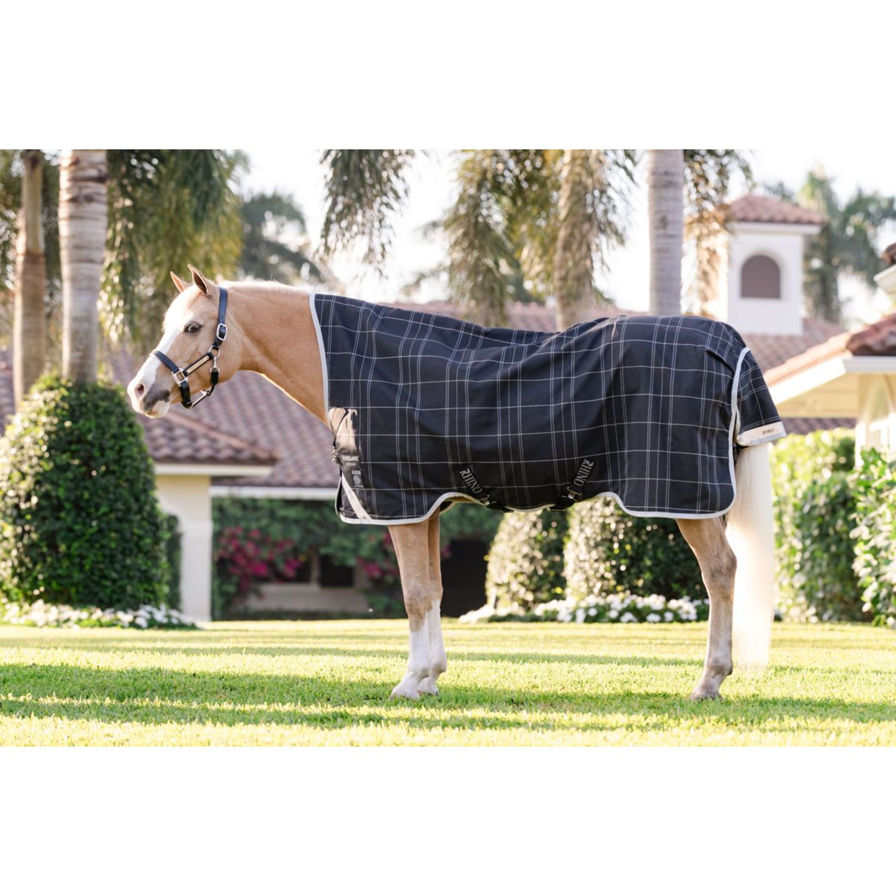 Rhino Wug Turnout Pony 100g Blk/Grey/White Chk/Gray