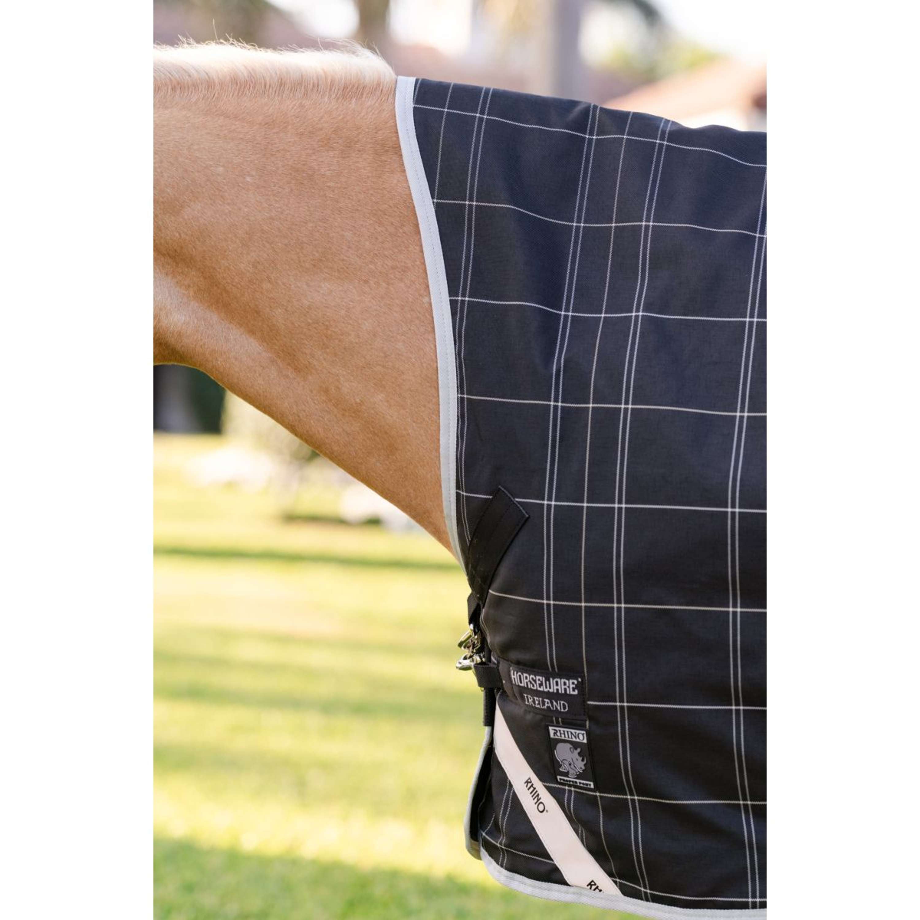 Rhino Wug Turnout Pony 100g Blk/Grey/White Chk/Gray