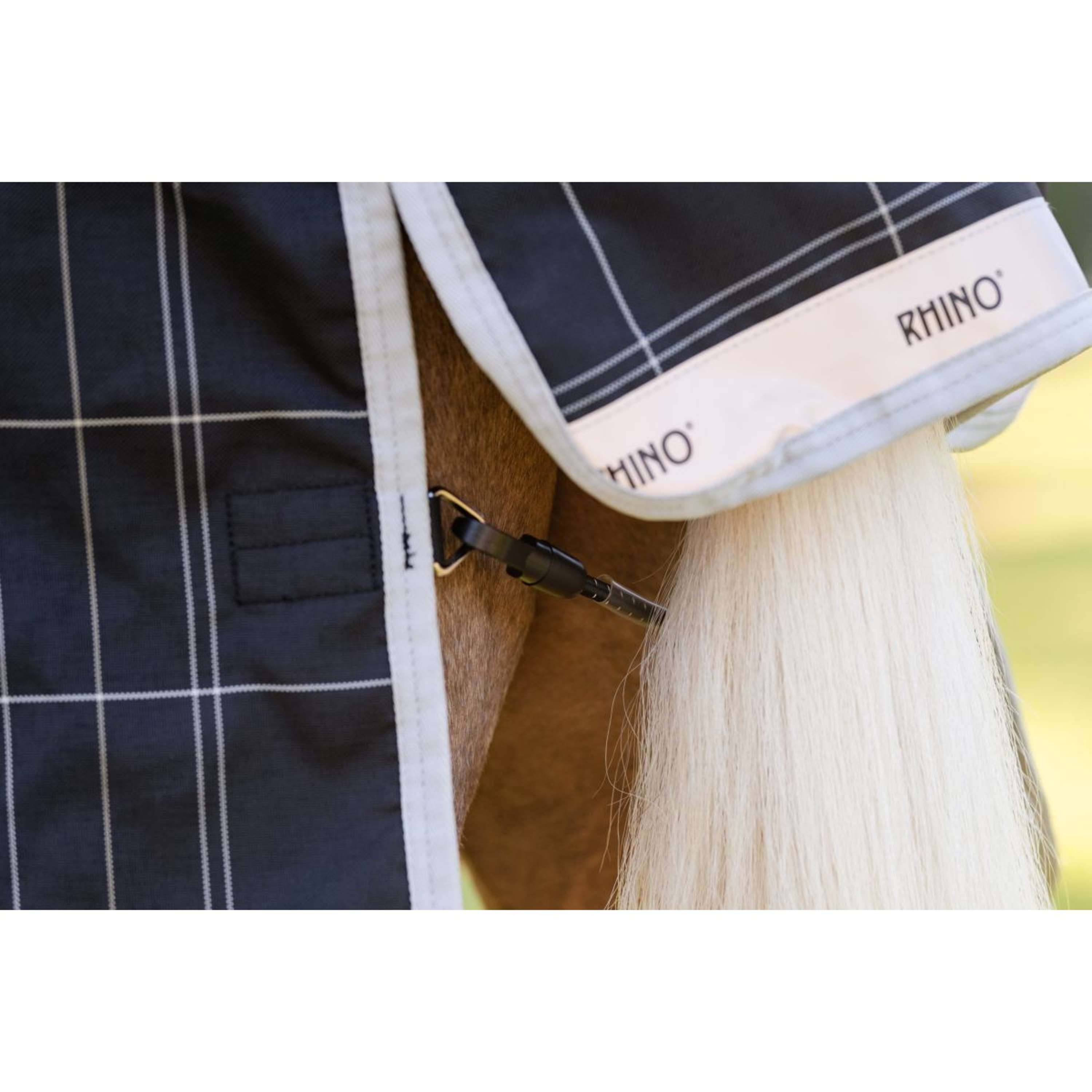 Rhino Wug Turnout Pony 100g Blk/Grey/White Chk/Gray