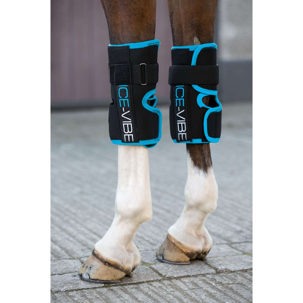 Ice-Vibe Knee Wrap II 2 Pieces Black/Aqua