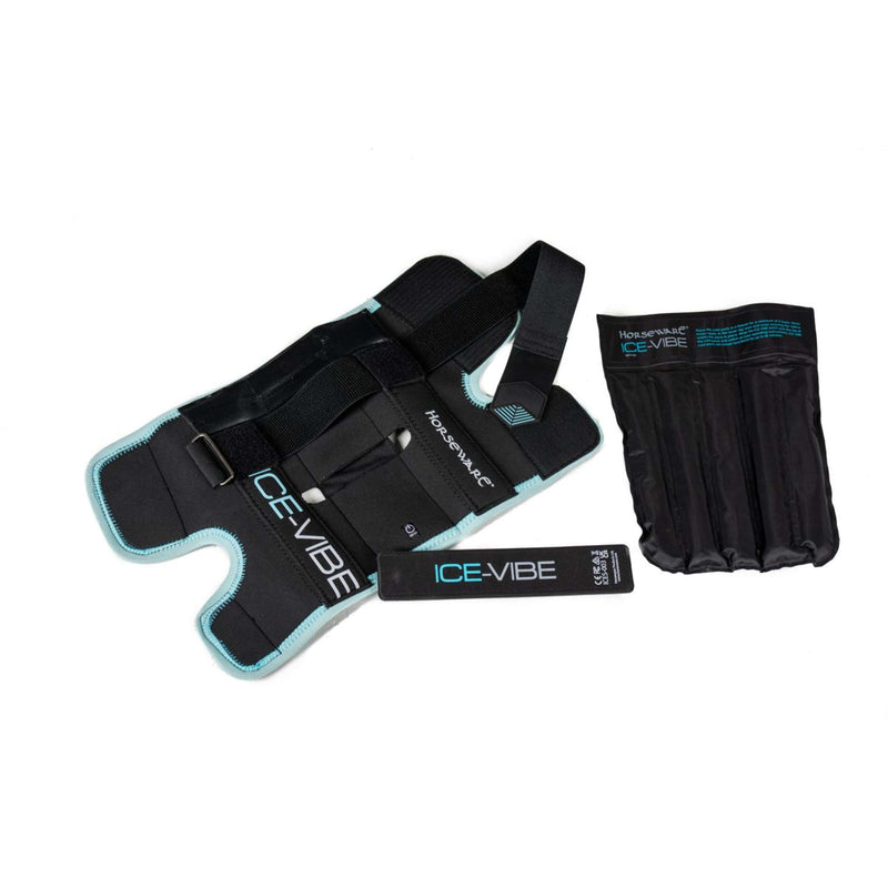 Ice-Vibe Knee Wrap II 2 Pieces Black/Aqua