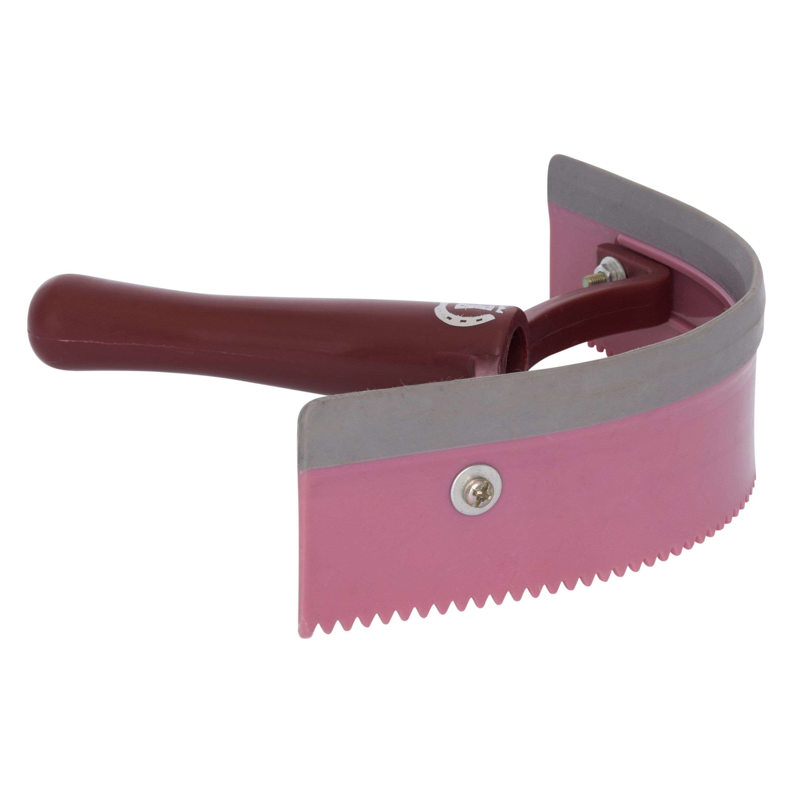 Imperial Riding Sweat Scraper Curved with Rubber Rose/Bordeaux/Silver