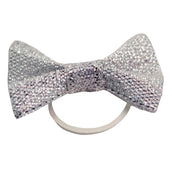 Imperial Riding Bow Ties Show-Bows Crystal with Elastic for the Mane Bag 20 Pieces Silver