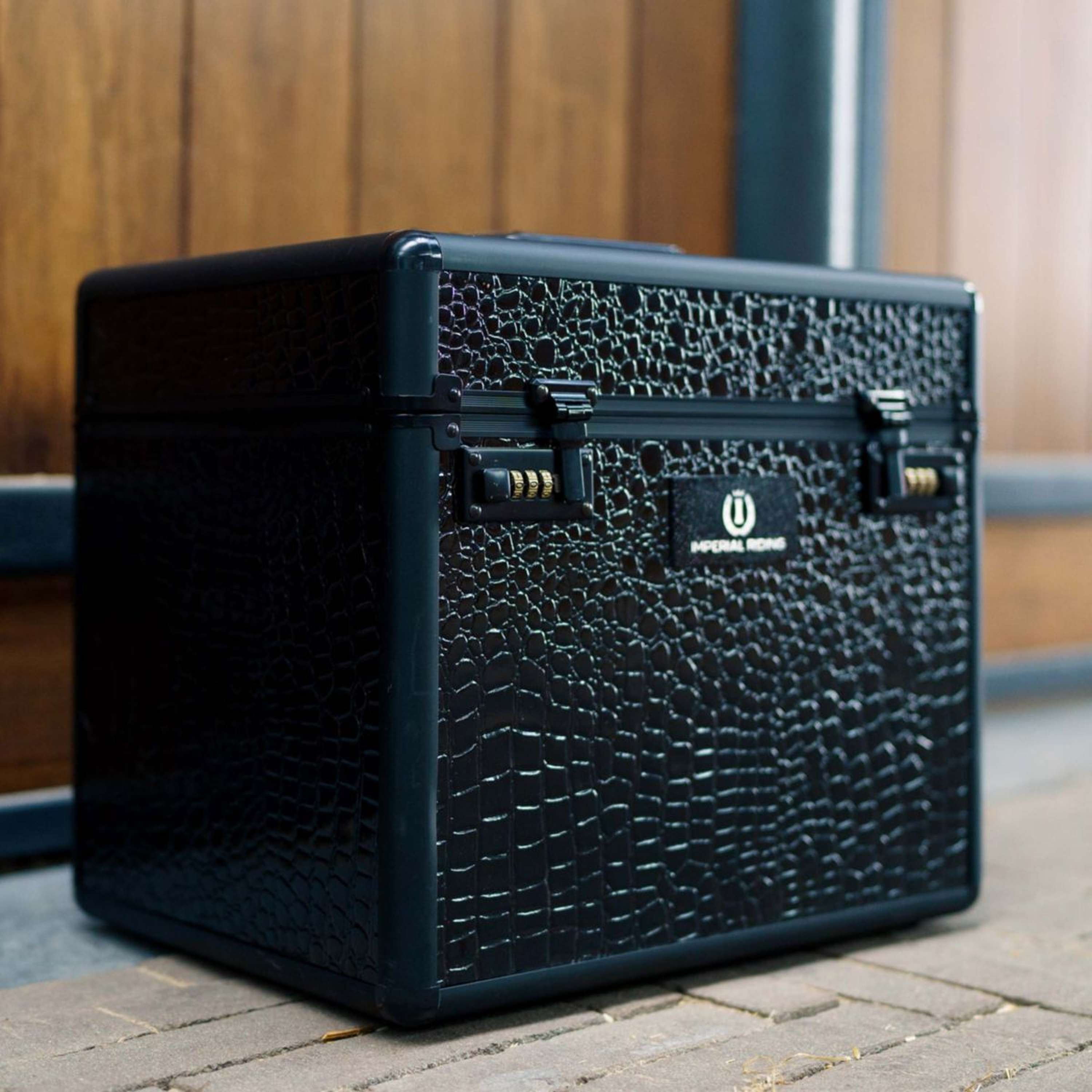 Imperial Riding Grooming Box Shiny Black/Croco