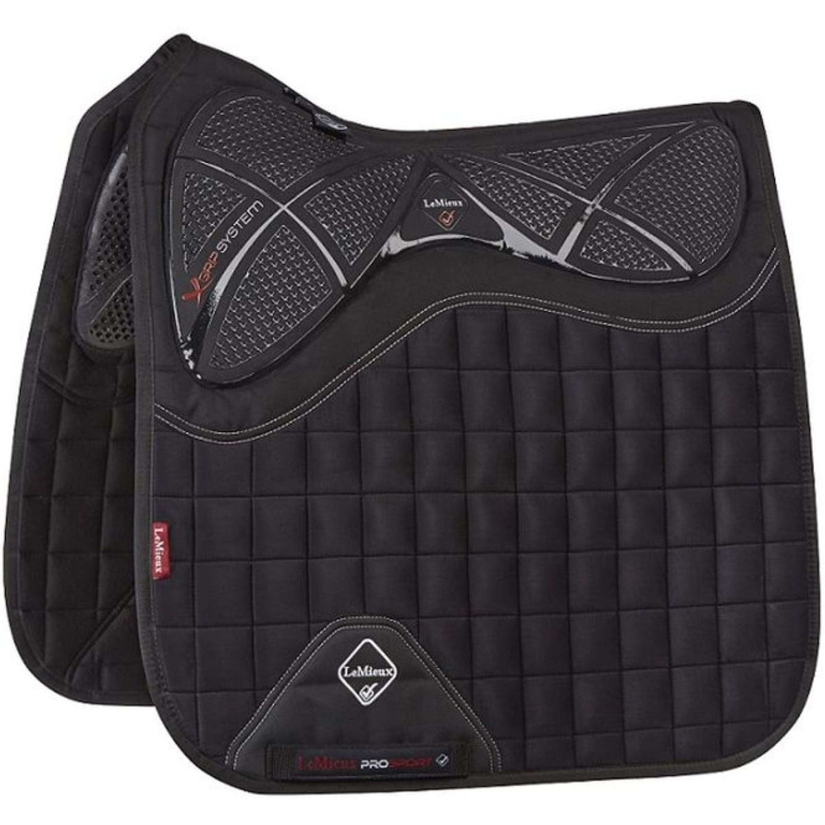 LeMieux Saddlepad X-Grip Twin Square Dressage Black