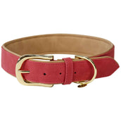 Kentucky Dog Collar Soft Vegan Leather Red/Beige