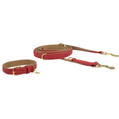 Kentucky Dog Collar Soft Vegan Leather Red/Beige