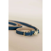 Kentucky Dog Collar Soft Vegan Leather Navy/Beige