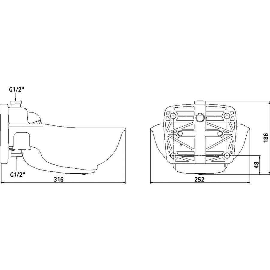 Kerbl Heatable Plastic Water Bowl with PipeVale Hp21