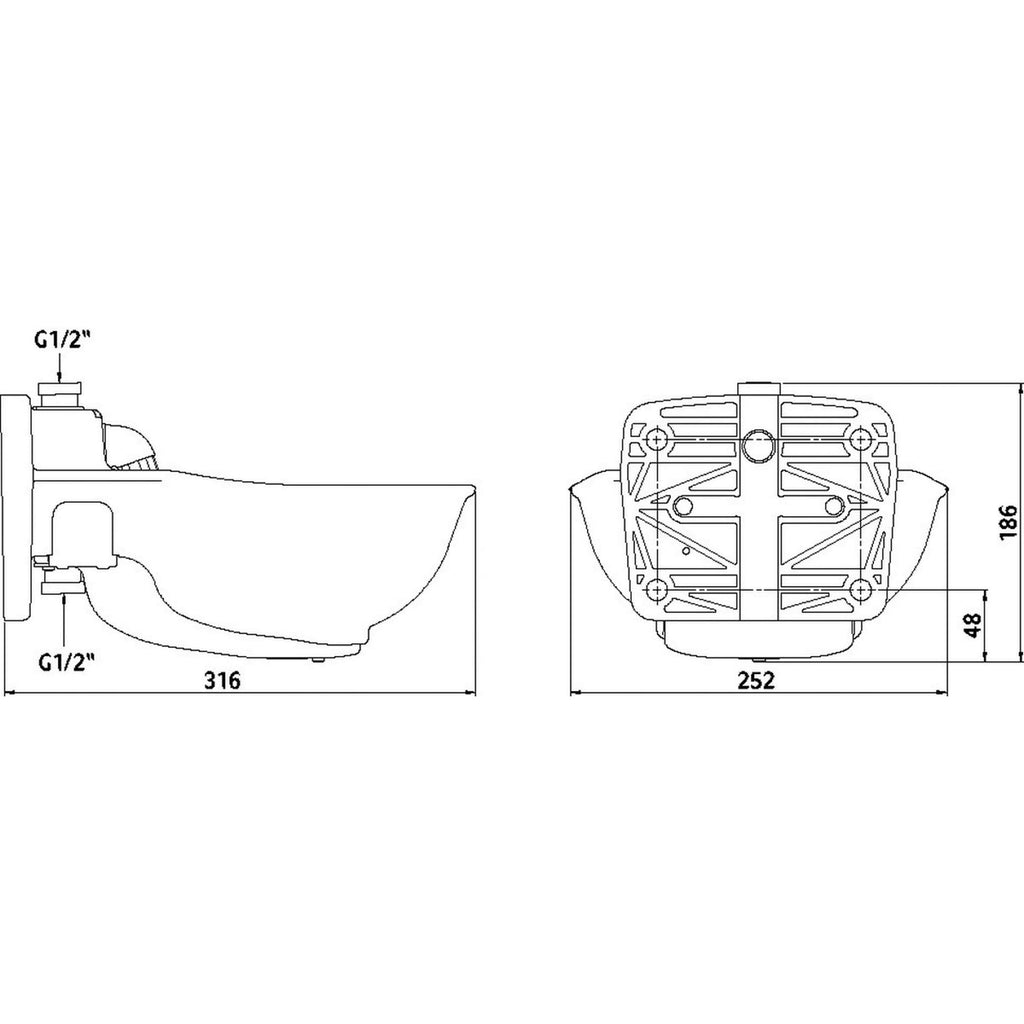 Kerbl Heatable Plastic Water Bowl with PipeVale Hp21