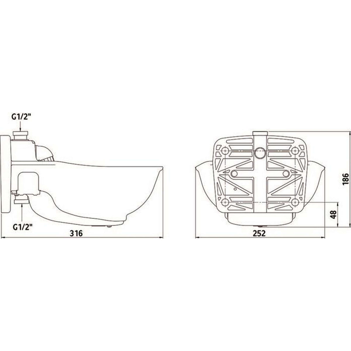 Kerbl Heatable Plastic Water Bowl with PipeVale Hp22