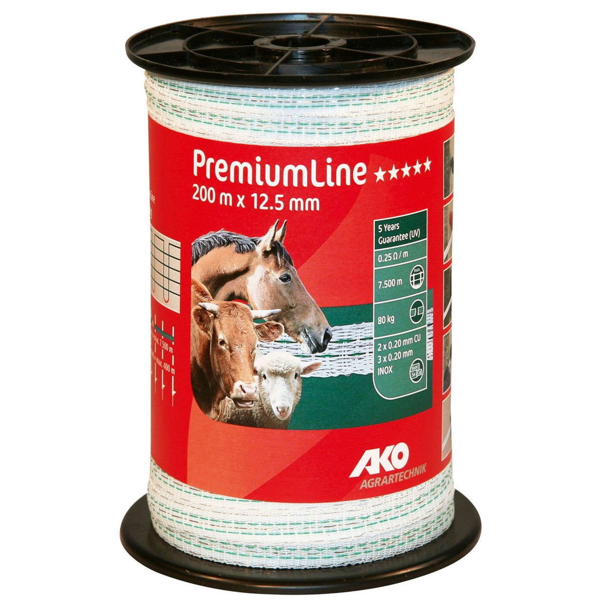 Ako Fencing Tape PremiumLine White/Green