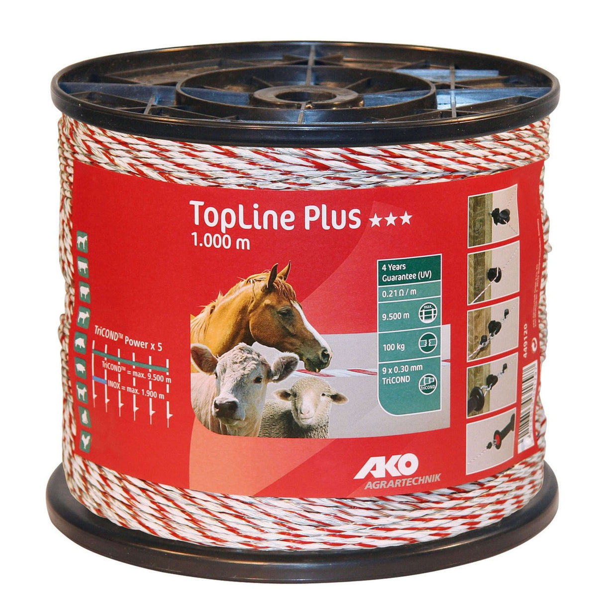 Ako Polywire Topline Plus White Red White Red