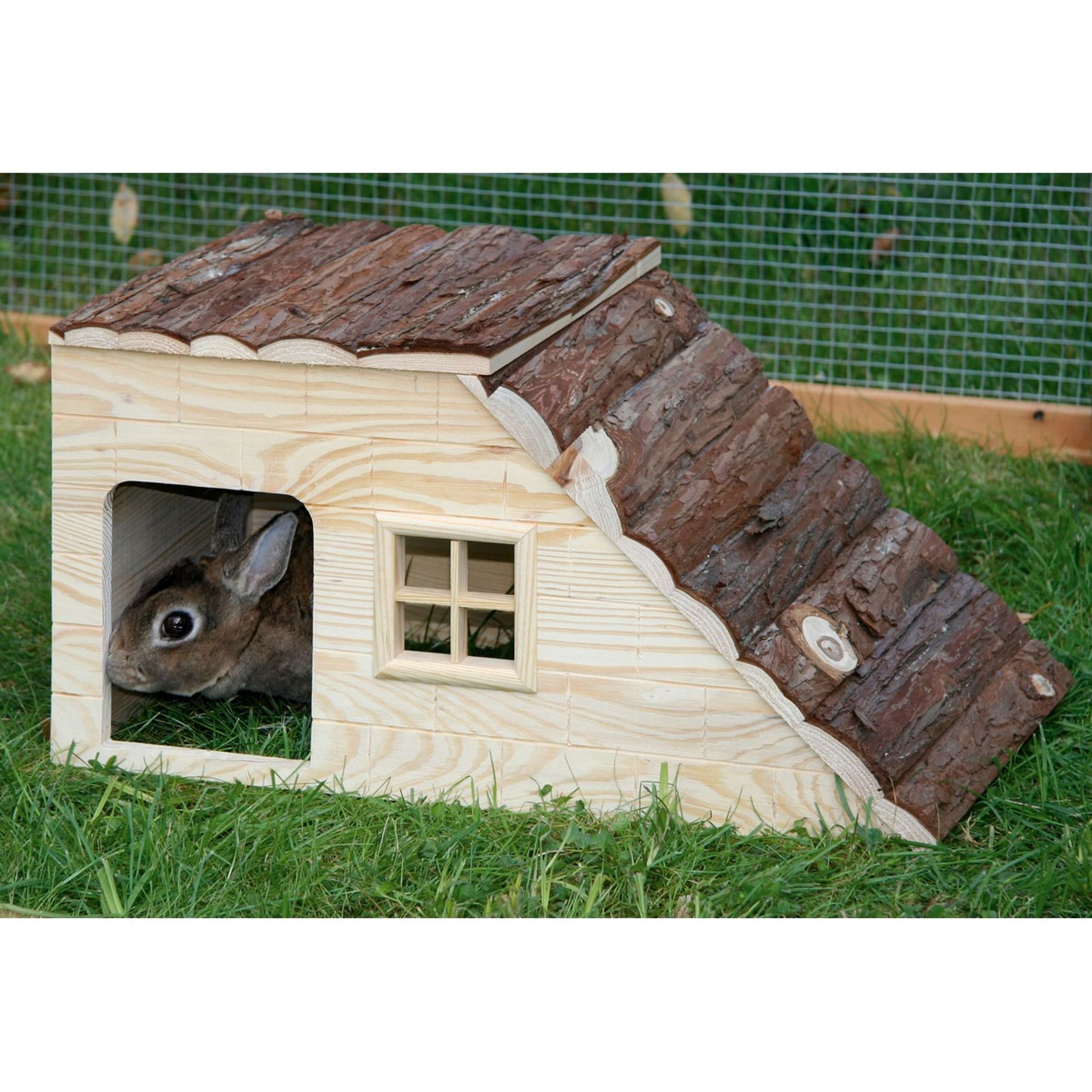 Kerbl Rodent cabin with ramp Nature Wood Wood