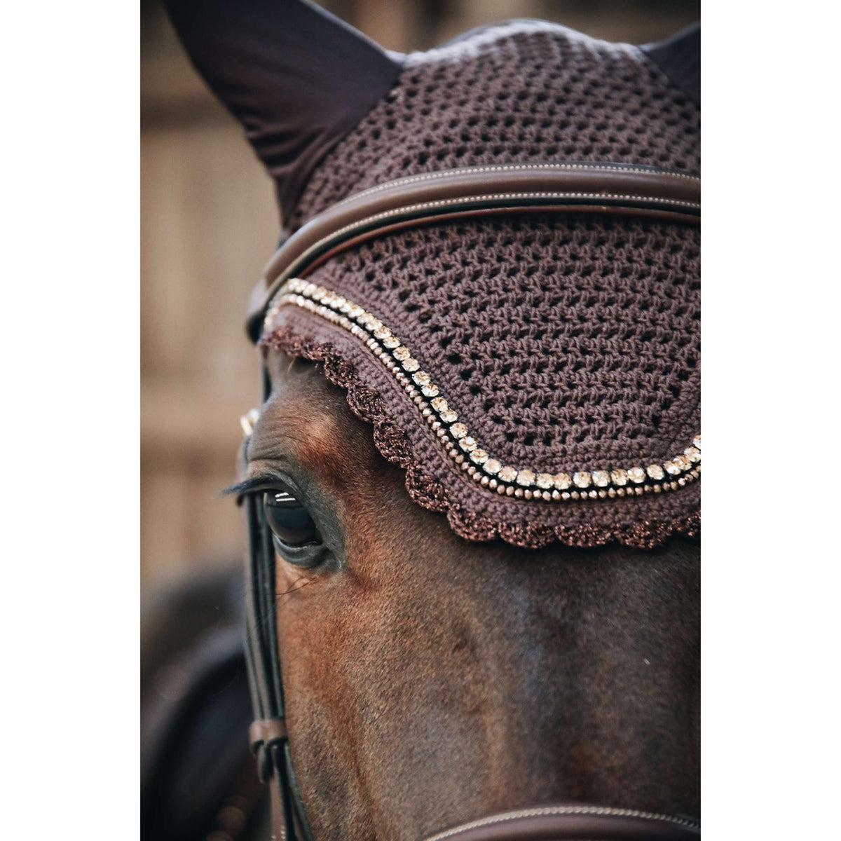 Kentucky Ear Cover Wellington Stone & Pearl Dark Brown