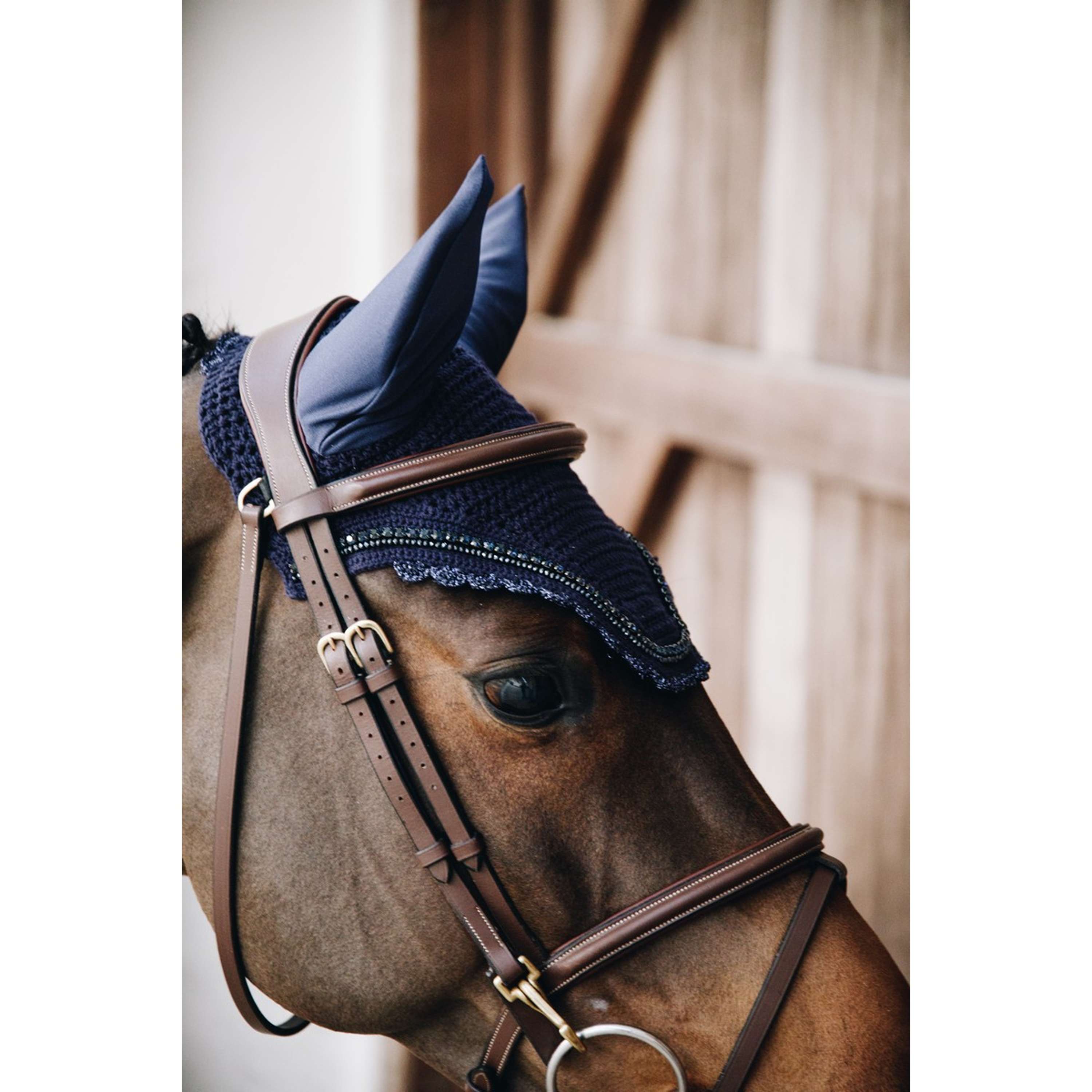 Kentucky Ear Cover Wellington Stone & Pearl Dark Navy