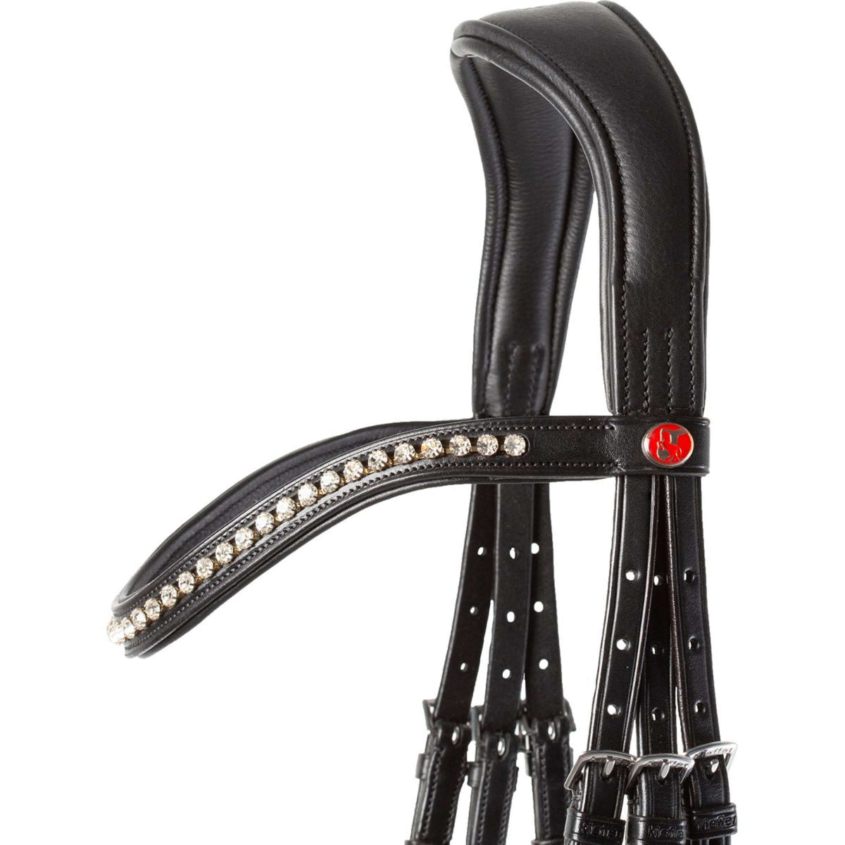 Kieffer Bridle Ultrasoft Sue With Crystals Black/White