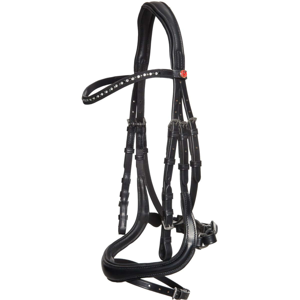 Kieffer Snaffle Bridle Ilona Black/White crystals