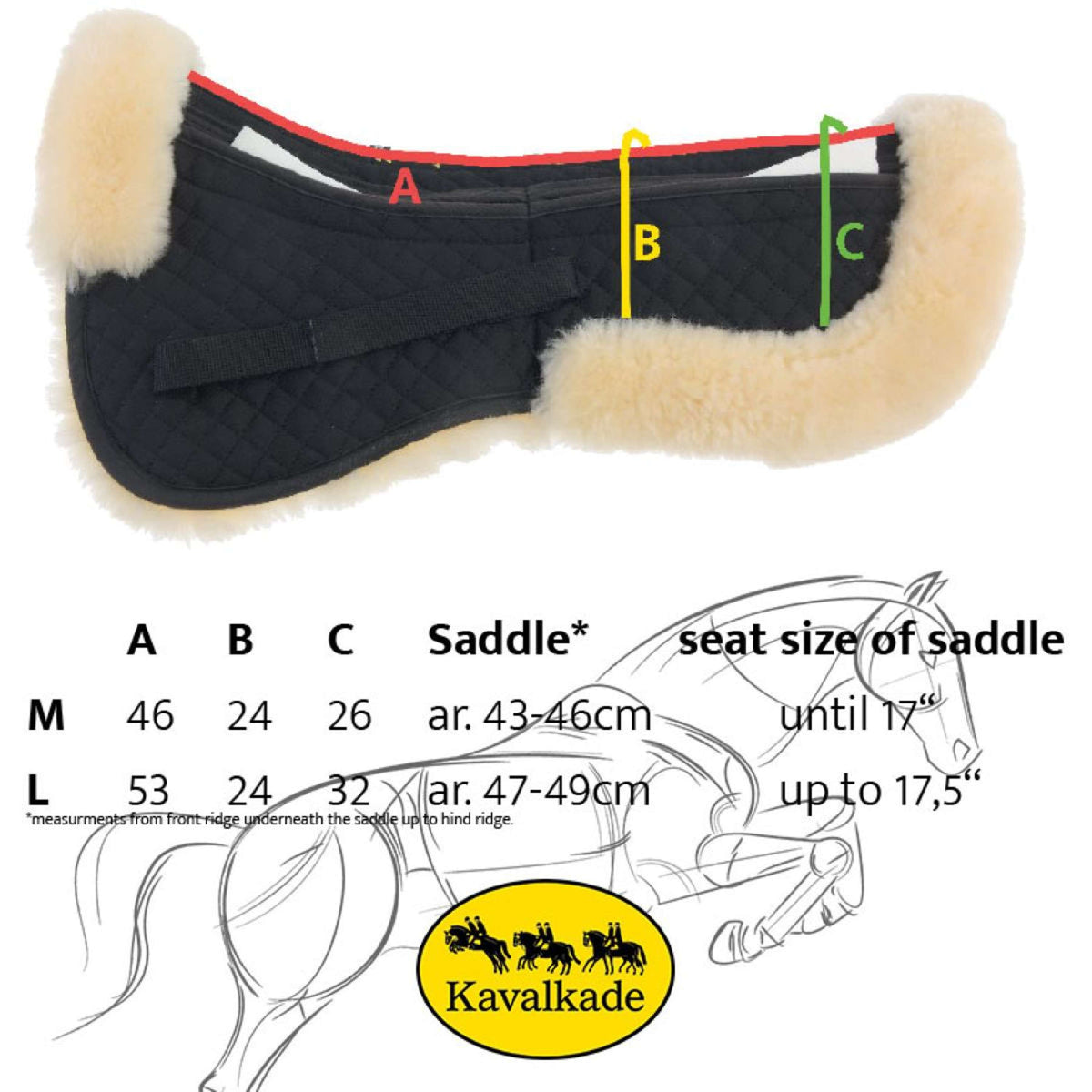 Kavalkade Half Pad with Lambskin Black