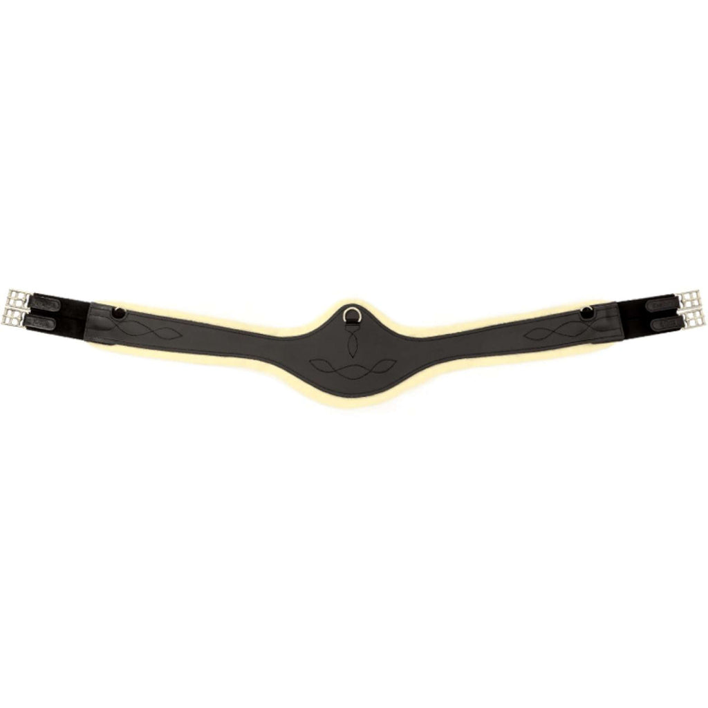 Kavalkade General Purpose Girth Casper Oiled Leather Faux Fur with Elastic Black/Natural